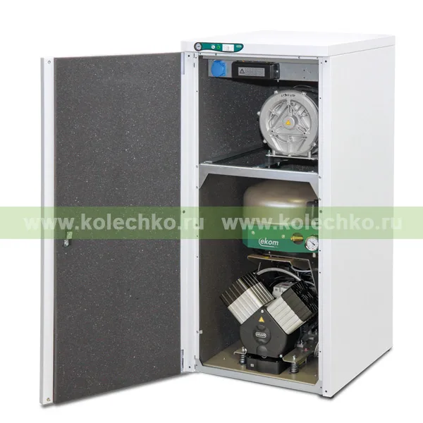 EKOM DUO 2V/M — безмасляный компрессор с мембранным осушителем для двух стоматологических установок / Гарантия 2 года